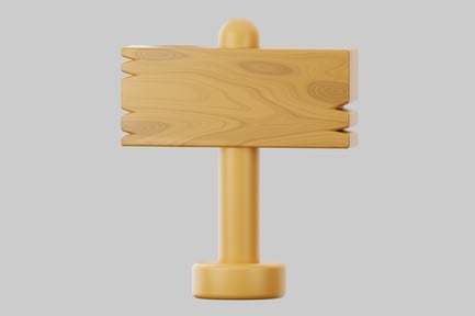 Preview: Wooden signpost with a distinctive design