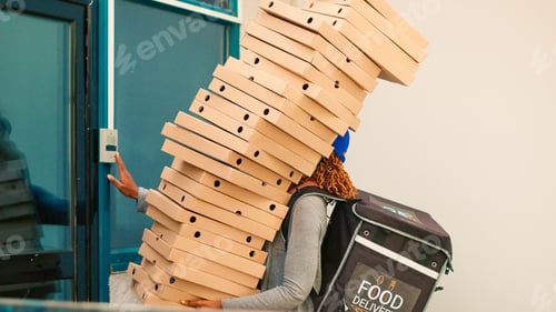 Preview: Reckless delivery worker dropping pizza boxes