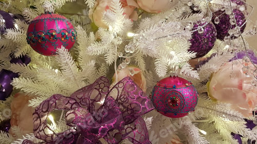 Preview: Christmas tree decorations closeup