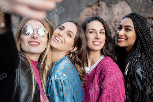 Preview: Young Women Taking a Selfie in Old City