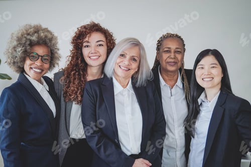 Preview: Multiracial business women working inside bank office - Focus on caucasian senior female face