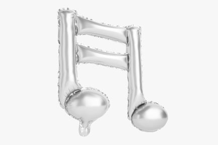 Preview: Silver Foil Musical Note Balloon