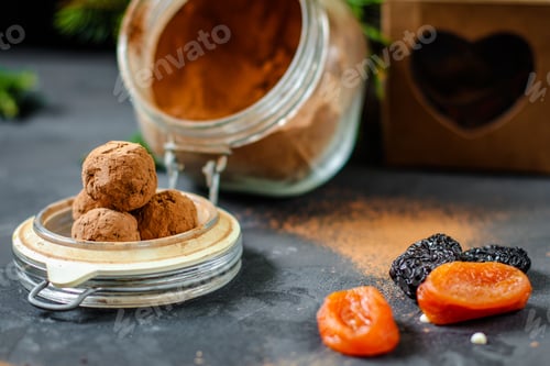 Preview: Candies Sugar Free, Stuffing Dried Fruits (Sweets Handmade). Top. Copy Space