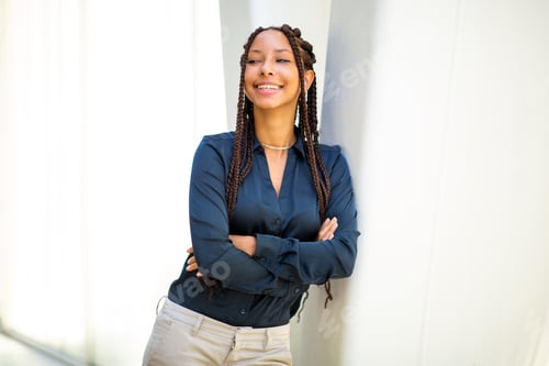 Preview: Portrait of happy young black woman