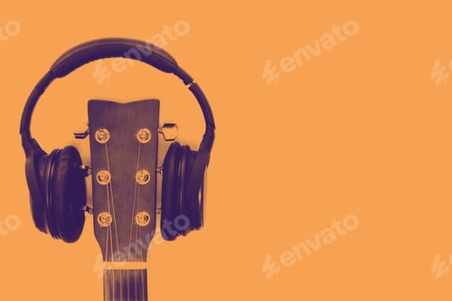 Preview: headphones on a Orange background.