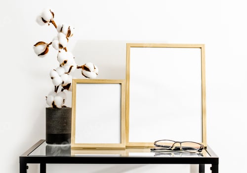 Preview: Wooden frame for photos mockup