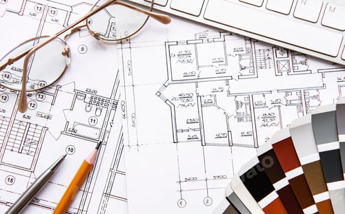 Preview: Architect workplace top view
