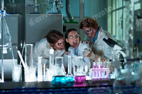 Preview: Creepy Zombies Attacking Young Scientist