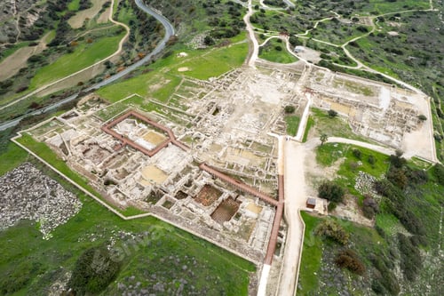 Preview: Drone aerial scenery of kourion archaeological ancient place . Limassol Cyprus