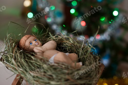 Preview: New born baby Jesus Christ as crib figure