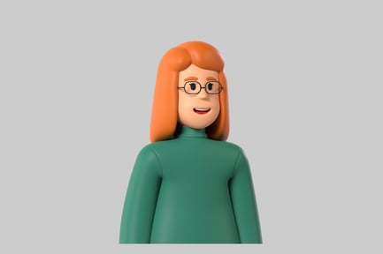 Visualização: Mulher de desenho animado com cabelo ruivo