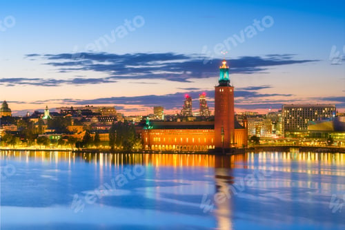 Preview: Stockholm, Sweden. Panoramic view of the City Hall. The capital of Sweden.