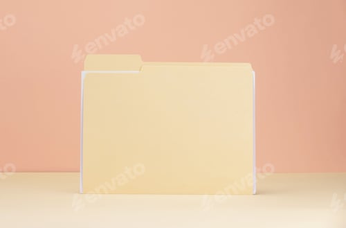 Preview: One paper file folder on color background