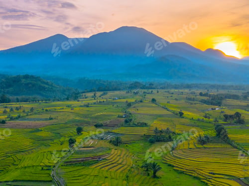 Preview: beautiful morning view indonesia panorama landscape