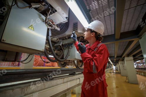 Preview: Worker performing maintenance in an industrial facility during the daytime shift