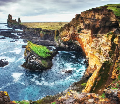 Preview: Scenic view of coastline at Arnarstapi Iceland