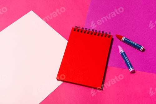 Preview: Colorful art supplies on vibrant background for creative projects and inspiration