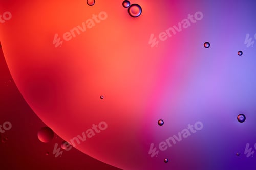 Preview: spectacular abstract background from mixed water and oil bubbles in pink and purple color