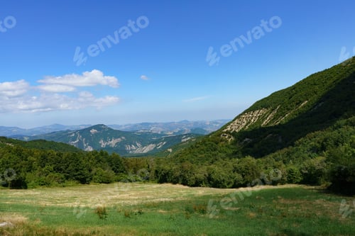 Preview: Mountain landscape along the Cisa pass, Italy, near Berceto