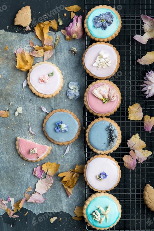 Preview: Homemade Biscuits covered with Pastel Color Icing