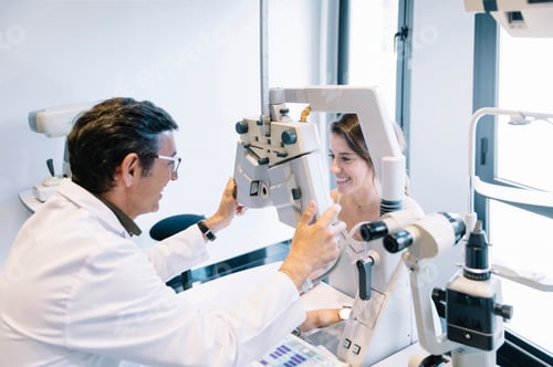 Preview: Eye Doctor examinating a young patient