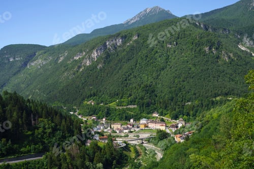 Preview: Mountain landscape at Pieve di Cadore, on the cycleway