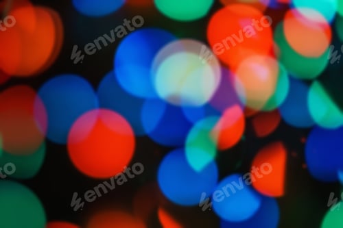 Preview: Background Abstract- Bokeh Blurry. Defocused- Festive Party. New Year- Beautiful Spark.