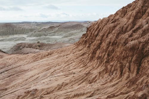 Preview: Elevated view of the Painted Desert rock formations in the Petrified Forest National Park