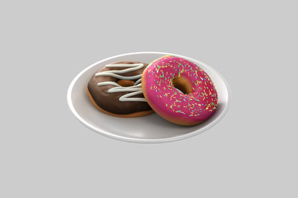Preview: Donuts with chocolate and pink frosting