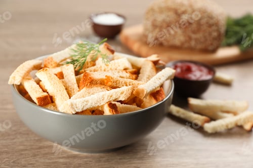 Preview: Delicious hard chucks in bowl on wooden table