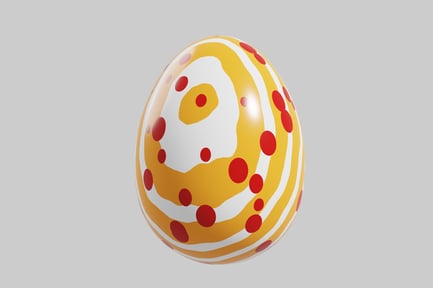Preview: Egg with stripes and dots.