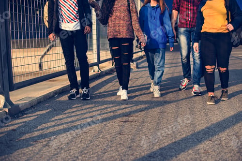 Preview: Group of school friends outdoors lifestyle