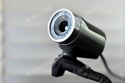Preview: Macro photography of a wired web camera for stationary computers and laptops