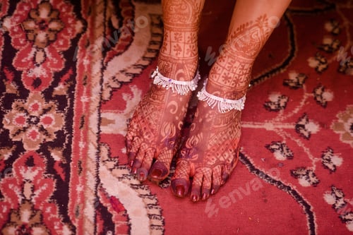 Preview: Mehendi art or Heena Tattoo on the leg