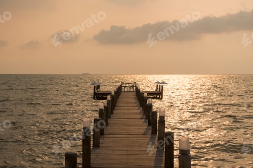 Preview: Table laid out on Jetty, Sailing Club, Kep, Kep Province, Cambodia, Indochina, Asia