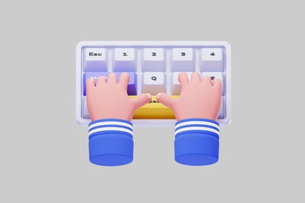 Preview: Typing cartoon character on keyboard