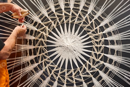 Preview: Traditional Canary islands handmade woven work. Cultural heritage. Spain