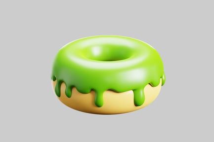 Preview: Glazed donut with green icing