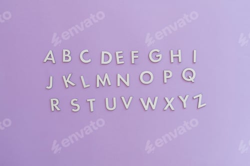 Preview: a simple cut out letters of english alphabet flat lay