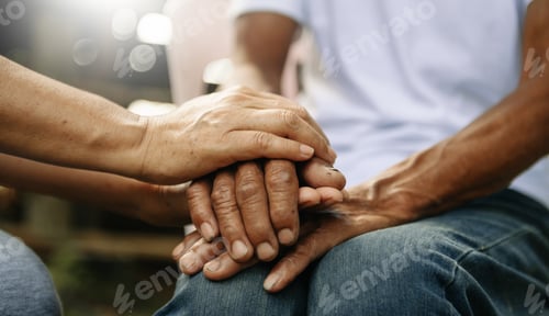 Preview: Hands of the old man and a woman hand