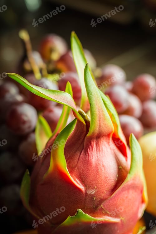 Preview: dragon fruit at the market