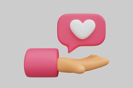 Preview: Hand with outstretched palm and speech bubble