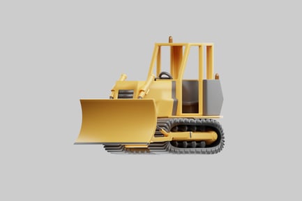 Preview: Cartoon yellow bulldozer with tracks