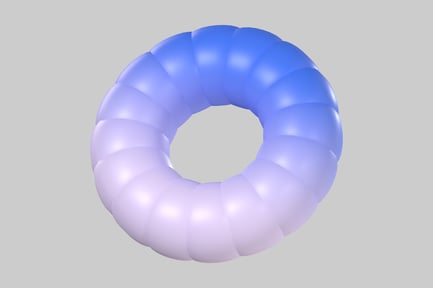 Toróide com uma superfície lisa e um gradiente de cor