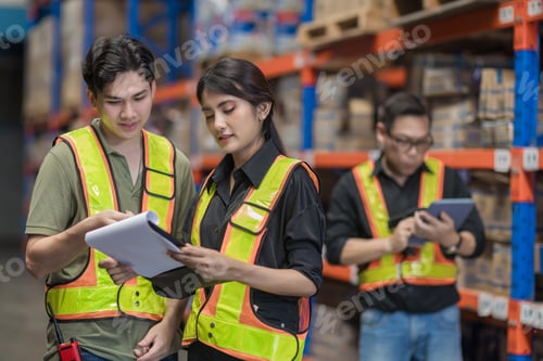 Preview: Warehouse worker working in warehouse storage.