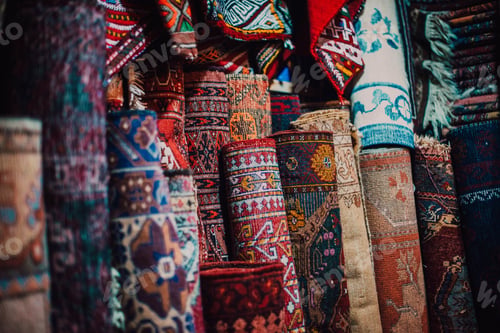 Preview: Store with colorful traditional carpets
