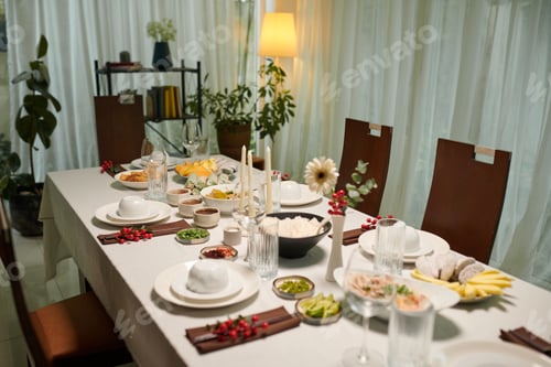 Preview: Dinner Table with Various Dishes
