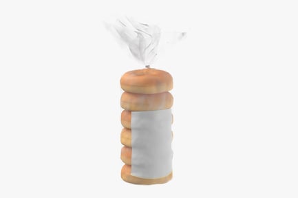 Preview: Bagels Stack in Bag with Blank Label