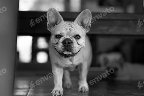 Preview: French Bulldog Dog Standing and staring at camera
