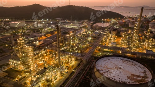 Preview: Oil Refinery Gas Chemical Equipment Prodiction import export Concept, Crude Oil Refinery Plant St